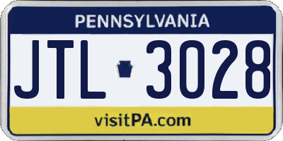 PA license plate JTL3028