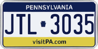 PA license plate JTL3035
