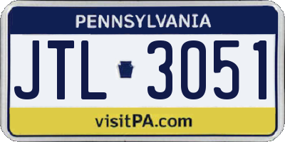 PA license plate JTL3051
