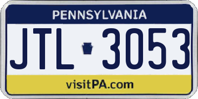 PA license plate JTL3053