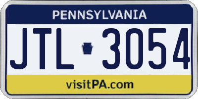 PA license plate JTL3054