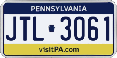 PA license plate JTL3061