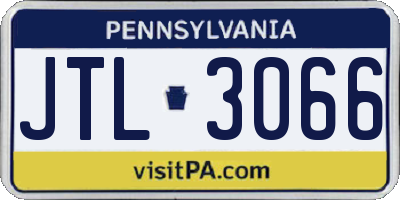 PA license plate JTL3066