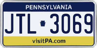 PA license plate JTL3069