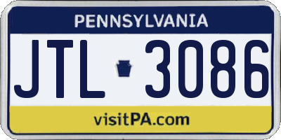 PA license plate JTL3086