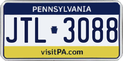 PA license plate JTL3088