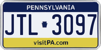 PA license plate JTL3097