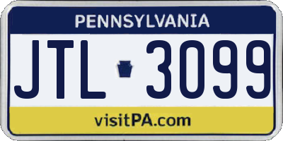 PA license plate JTL3099