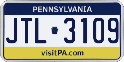 PA license plate JTL3109