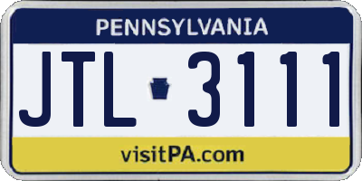 PA license plate JTL3111