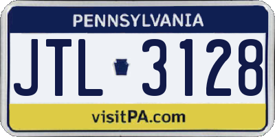 PA license plate JTL3128