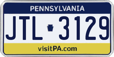 PA license plate JTL3129