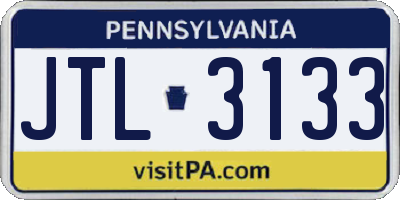 PA license plate JTL3133