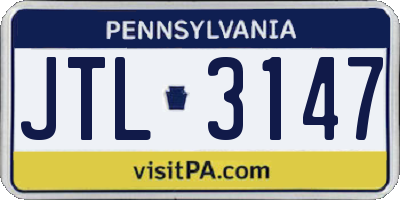PA license plate JTL3147
