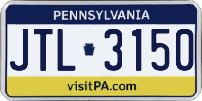 PA license plate JTL3150