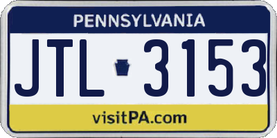PA license plate JTL3153
