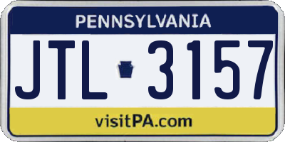 PA license plate JTL3157