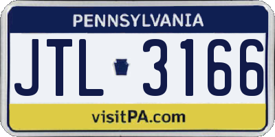 PA license plate JTL3166