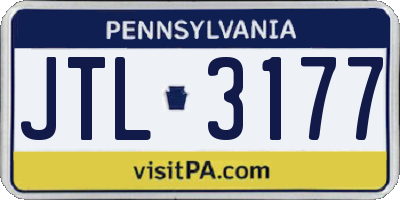 PA license plate JTL3177