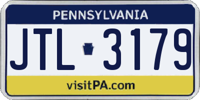PA license plate JTL3179
