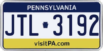 PA license plate JTL3192