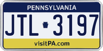 PA license plate JTL3197