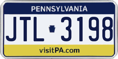 PA license plate JTL3198