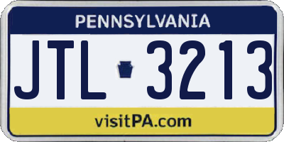 PA license plate JTL3213