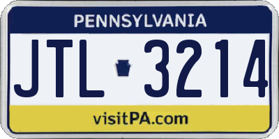 PA license plate JTL3214