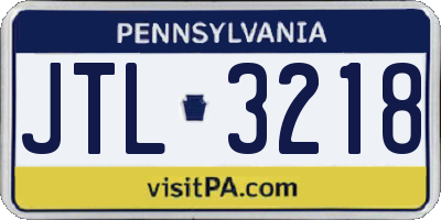 PA license plate JTL3218