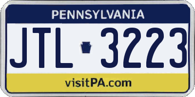 PA license plate JTL3223