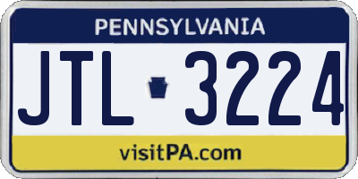 PA license plate JTL3224