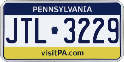 PA license plate JTL3229