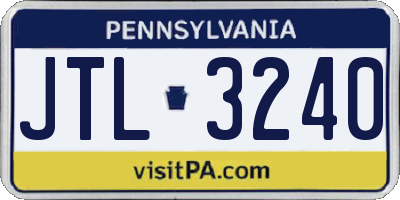 PA license plate JTL3240