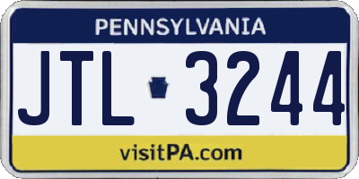 PA license plate JTL3244