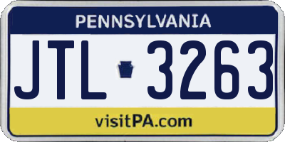 PA license plate JTL3263