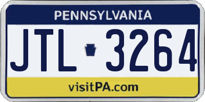 PA license plate JTL3264