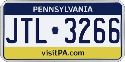 PA license plate JTL3266