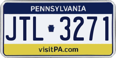 PA license plate JTL3271