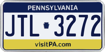 PA license plate JTL3272
