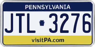 PA license plate JTL3276