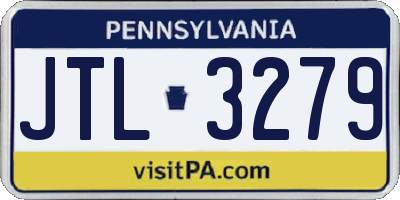 PA license plate JTL3279