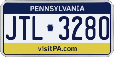PA license plate JTL3280