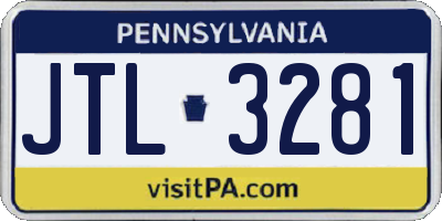 PA license plate JTL3281