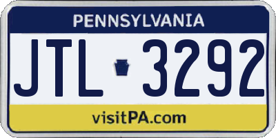PA license plate JTL3292