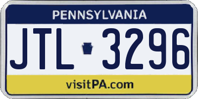 PA license plate JTL3296
