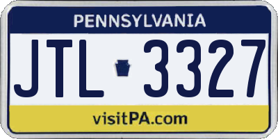 PA license plate JTL3327