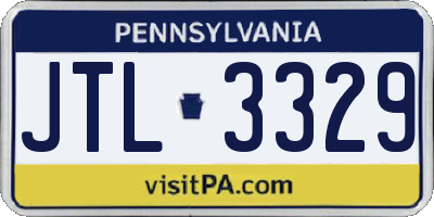 PA license plate JTL3329