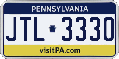 PA license plate JTL3330