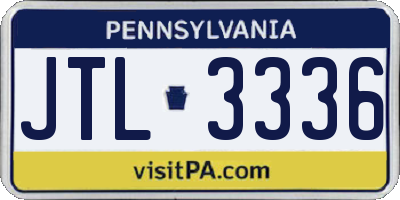 PA license plate JTL3336
